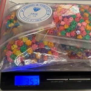 Multi Shaped Pony Beads with Stretch Cord (350+ grams)